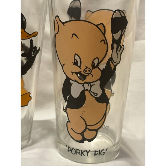 1973 Pepsi Collector Series Warner Bros Looney Tunes Glass Daffy Duck Porky Pig - Picture 3 of 7